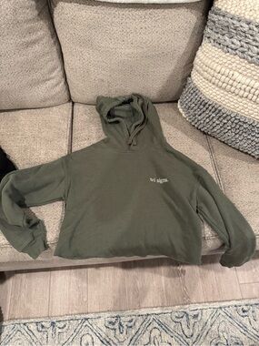 Tri Sigma Olive Green Cropped Hoodie